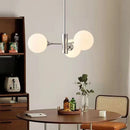 Axyaa Silver Glass Chandelier: Modern Nordic Style Ceiling Light for Home Décor