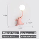 Axyaa White Bear 3D Moon Wall Light for Bedroom Decoration