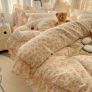 Axyaa Spring Flowers Princess Bedding Set: Duvet Cover, Sheet, Pillowcases