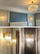 Axyaa Nordic Gold Metal LED Chandelier with Clear Glass Tube Lampshade