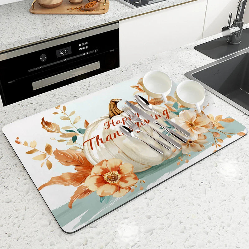 Axyaa Flower Branches Drying Mat - Absorbent Dish Placemat