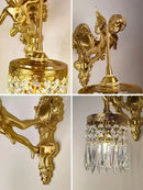 Luxurious European Crystal Brass Wall Lamp by Axya - LED Angel Wings Wall Lights