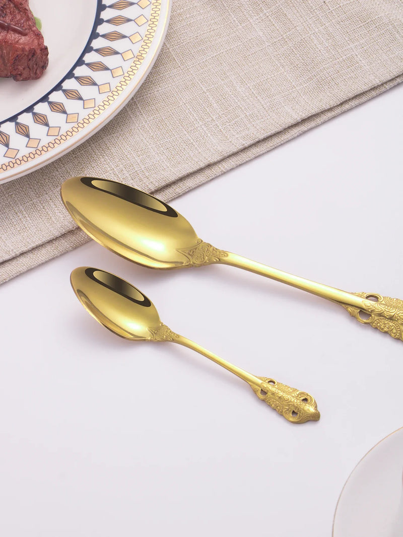 Axyaa 24pcs High-End Stainless Steel Tableware Set for Home, Hotel, Party, Christmas Gift