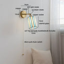 Axyaa Blue & White Glass Industrial LED Wall Sconce for Bathroom, Mirror & Stairway