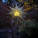 Solar Sun Garden Statue Light by Axyaa - Cracked Glass Ball LED Decor