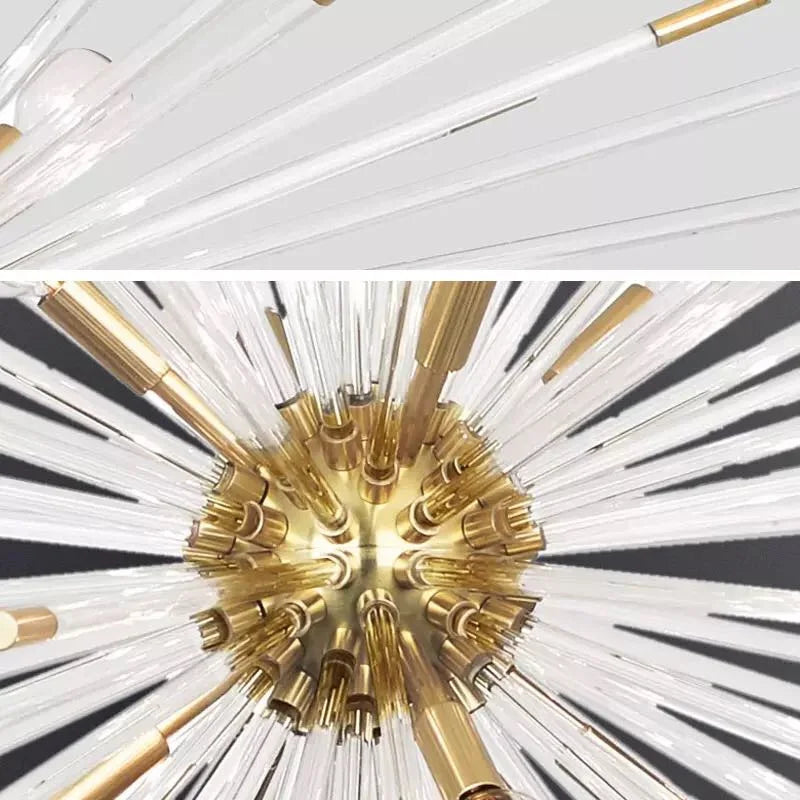 Axyaa Crystal Dandelion Ceiling Chandelier: Luxury LED Hanging Lamp for Living Room & Restaurant