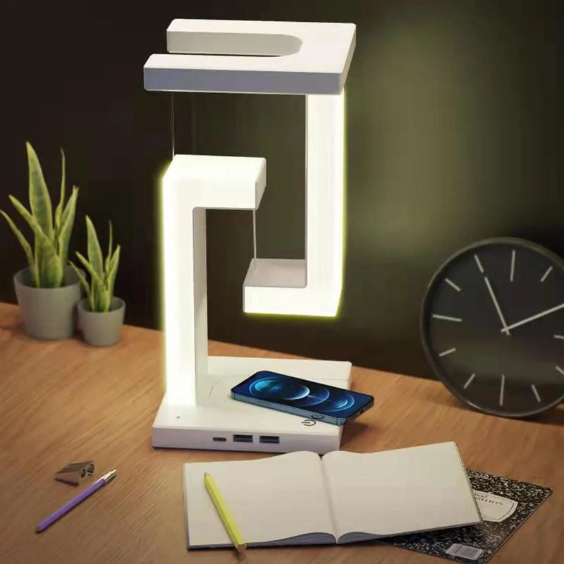 Axyaa Anti-gravity Night Light with Wireless Charger - Dimmable LED Table Lamp