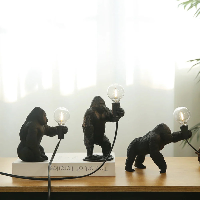 Axyaa King Kong Gorilla Resin Table Lamp - Indoor Bedroom Decor Night Light