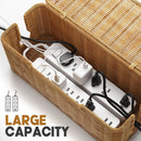 Axyaa Rattan Cable Management Box: Hide Power Strip, Router, and Cords with Style.