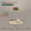 Axyaa Modern LED Round Chandelier Dimmable Glossy Lighting Fixtures
