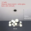 Axyaa Glass Bubble LED Chandelier, Modern Home Decor Lighting