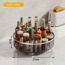 Axyaa Rotating Spice Rack Organizer with Base Storage Bin for Kitchen and Cosmetic Storage
