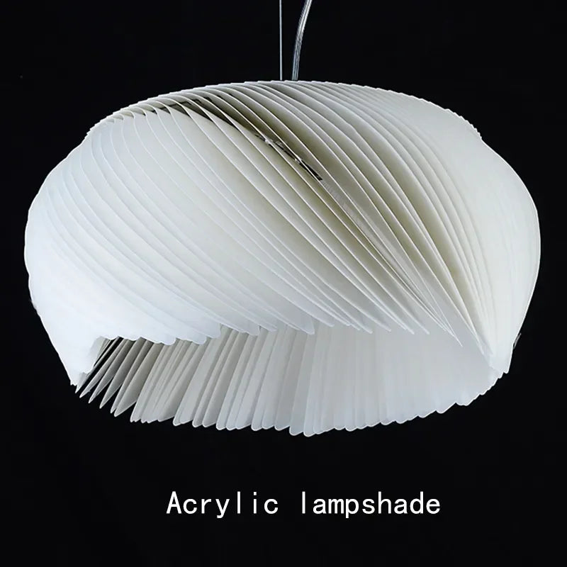 Axyaa LED Parchment Ceiling Pendant Light for Living Room, White Paper Hanging Lamp