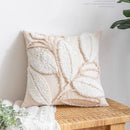 Axyaa Leaves Tufted Cushion Cover - Mori Style Home Decor Pillowcase