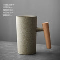 Axyaa Handmade Terracotta Handle Coffee Cups - Retro Style Kiln Mugs for Couples