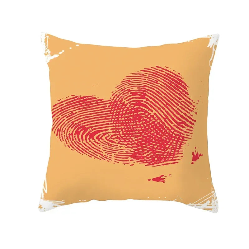 Axyaa Romantic Couple Pillowcases | Soft Cartoon Pattern Sofa Pillow Covers