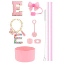 Axyaa 10pc Tumbler Accessory Set: Straw, Cover, Cap, Boot, Stopper, Keychain, Sticker