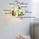 Axyaa Glass Wood LED Wall Lamp for Bedroom Bathroom Mirror Fixture