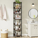 Axyaa 78.7" Tall Narrow 7-Tier Bookshelf for Small Spaces