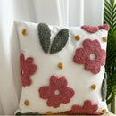 Axyaa Floral Embroidery Throw Pillow Case - 45X45 Decorative Square Cushion Cover