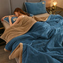 Axyaa Winter Thicken Flannel Sofa Blanket, Double-Sided Warmth for Living Room
