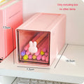 Axyaa Kawaii Plastic Desk Organizer Transparent Storage Box Pen Holder