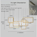 Axyaa Geometric Gold LED Pendant Chandelier for Dining Kitchen Island