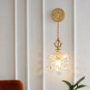 Axyaa Gold LED Crystal Glass Wall Sconce - Modern Nordic Bedroom Balcony Lamp