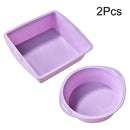 Silicone Cake Mold Tray Pans by Axyaa: Round & Square Nonstick Baking Pans