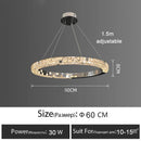 Axyaa Crystal Pendant Lights Modern Luxury LED Chandeliers Gold Ring Lamps for Home Decor