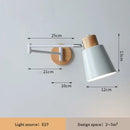 Axyaa Long Arm LED Wall Lamp: Solid Wood Sconce for Home Indoor Lighting