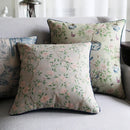 Axyaa Soft Velvet/Cotton Linen Cushion Cover Shabby Chic Floral Pink Blue 45x45cm