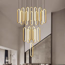 Modern LED Chandeliers by Axyaa: Stylish Staircase Pendant Light for Living Room