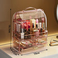 Axyaa Clear Lipstick Holder with Lid and Handle, Compact Makeup Organizer