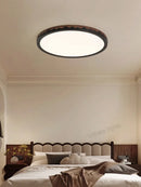 Axyaa Walnut LED Ceiling Lamp - Modern Minimalist Ultra-Thin Round Light for Bedroom