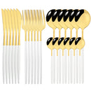 Axyaa Stainless Steel Silverware Set - 24Pcs Dinnerware Cutlery Flatware Kitchen Tableware