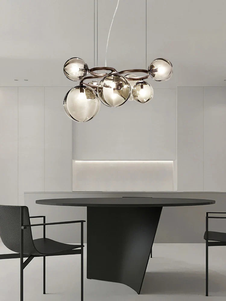 Axyaa Nordic Glass Chandelier Luxury Pendant Lamps for Living Dining Bedroom