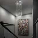 Axyaa Crystal LED Pendant Chandelier for Modern Stairs – Luxe Ceiling Lighting