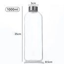 Axyaa Glass Bottle with Stainless Steel & Bamboo Lid