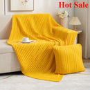Axyaa Knitted Four-Season Sofa Blanket - Solid Color Office Living Room Nap Blanket