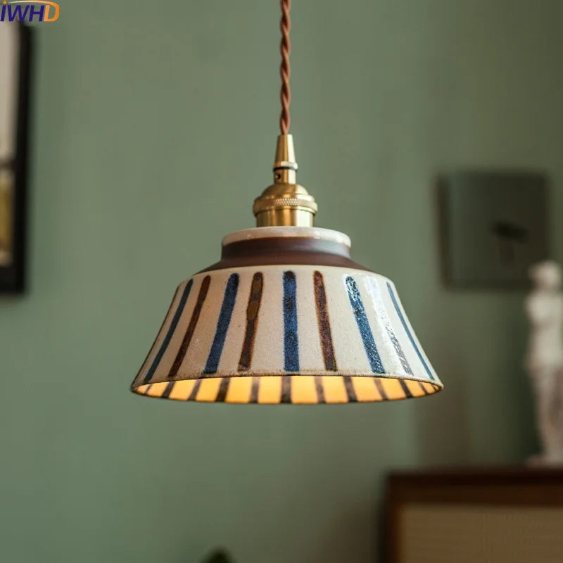 Axyaa Nordic LED Pendant Lights 4W Ceramic Beside Lamp for Bedroom Dinning Living Room