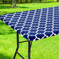 Axyaa Waterproof Elastic Vinyl Tablecloth 30x72 for Party Decor, Picnic, Camping, Outdoor