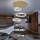 Axyaa Crystal Chandelier Stair Pendant Lamp Living Room Pendant Lights Interior Lighting