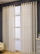 Axyaa French Luxury Leaf Gauze Curtains Beige Bedroom Living Room Sun Protection