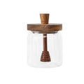 Axyaa Glass Sealed Honey Bottle with Wooden Cover and Mixing Rod