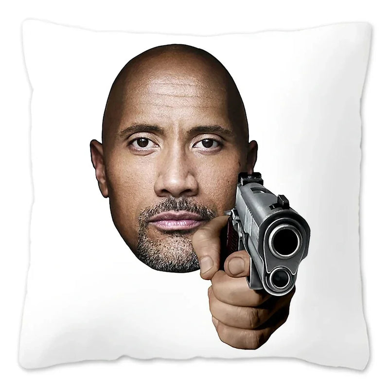 Axyaa Rock Face Cushion Cover: Funny Meme Throw Pillow for Home Decoration