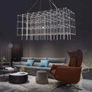 Axyaa Cosmos Chandelier: Nordic Luxury Silver Firefly Light for Living Room and Dining Table