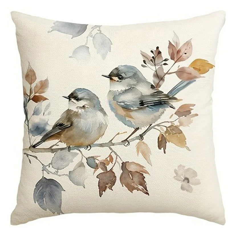 Axyaa SWEET HOME Plant Flower Bird Pillowcase, Soft & Comfortable Sofa Chair Cover