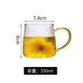 Axyaa 400ml Rose Glass Cup with Handle for Juice Coffee Tea Milk