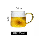 Axyaa 400ml Rose Glass Cup with Handle for Juice Coffee Tea Milk